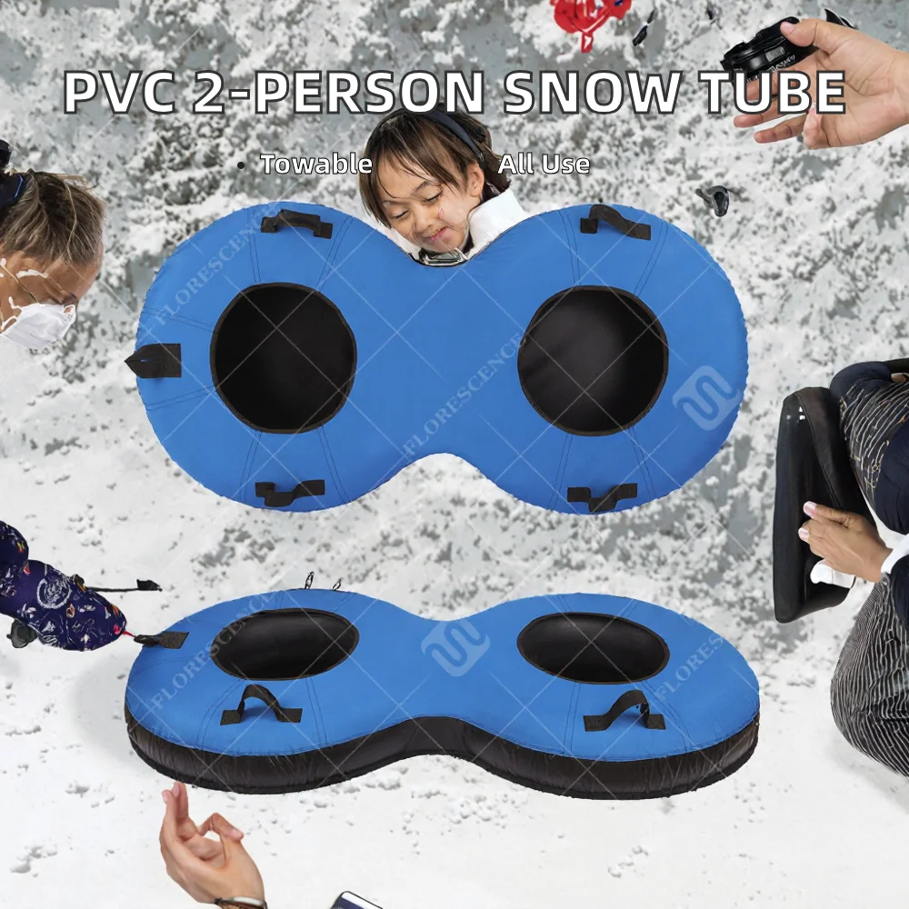 Factory Price Rubber 2-Person Inflatable Tube Winter Sports Sled Toys Custom Towable Sledding Heavy Duty Snow Foldable Safety