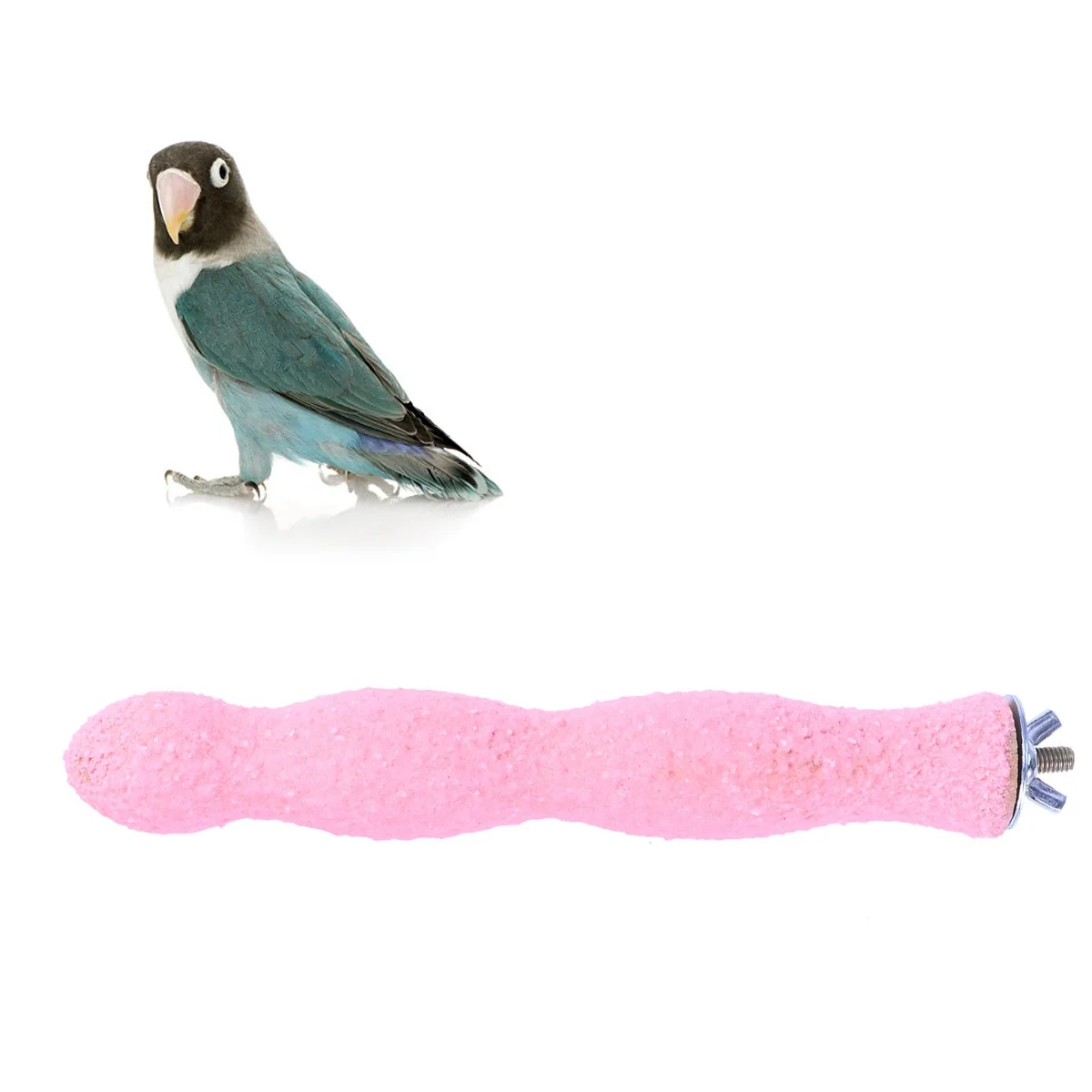 

20Cm Bird Perch Made of Natural Hardwood Sand Coated Surface Supports Foot Muscle Development Nail Control Parakeet Cockatiel