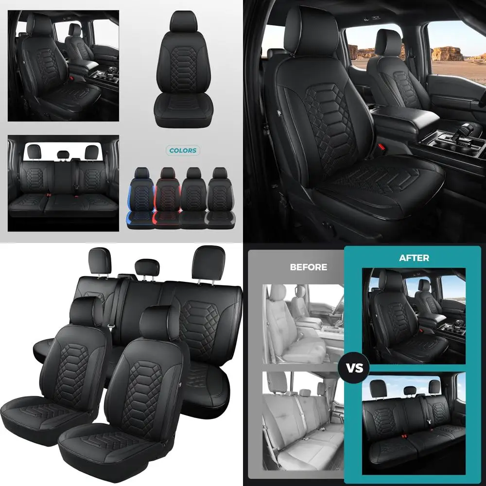 

Полный комплект чехлов на сиденья F150 — защитные чехлы на сиденья пикапа для Ford 2015-2026 F150 SuperCrew и 2017-2026 F250/F350/F450 Super Duty