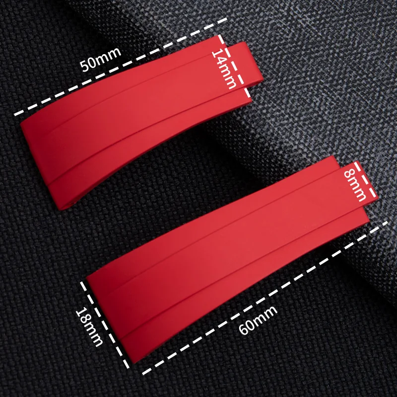 إدراج الصفائح المعدنية الملونة 18 مللي متر FKM الفلوروروبر حزام الساعات ل رولكس حزام يخت ماستر 37 مللي متر النساء 268655   الملحقات