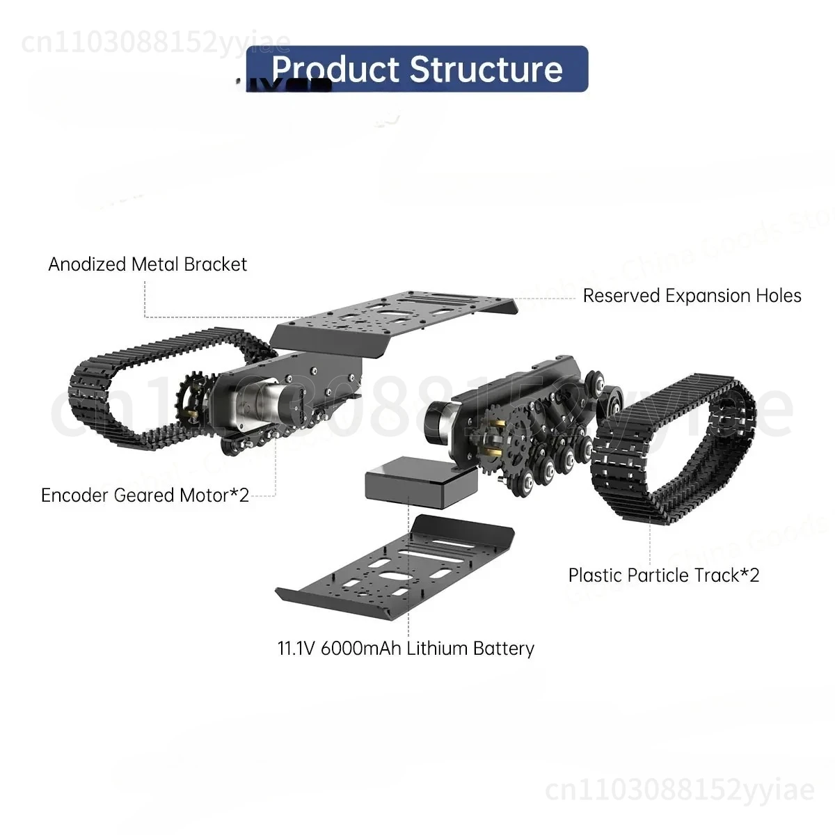 Hiwonder Tracked Chassis, Tank Chassis, Shock-absorbing Robot Chassis