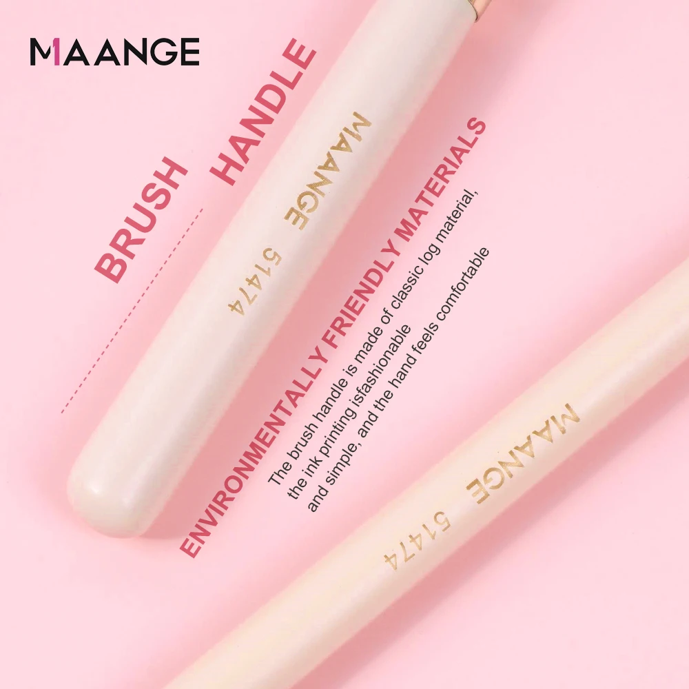 MAANGE-Ensemble de pinceaux de maquillage essentiels, manche en bois, poudre de bain, cadeau de préhension, base, haute qualité, 4 pièces