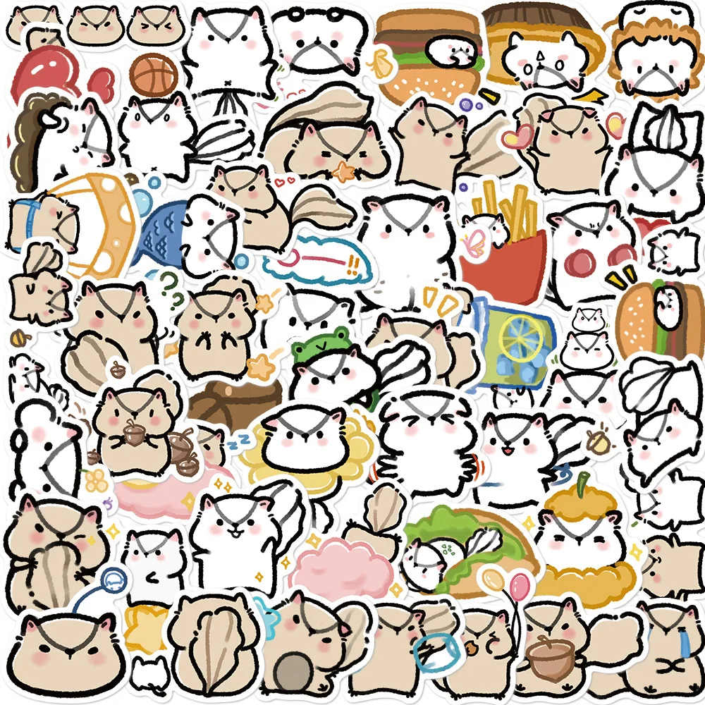 10/30/50 pçs dos desenhos animados esquilo bonito adesivos decalques decoração mala scrapbooking portátil papelaria animal kawaii miúdo adesivo