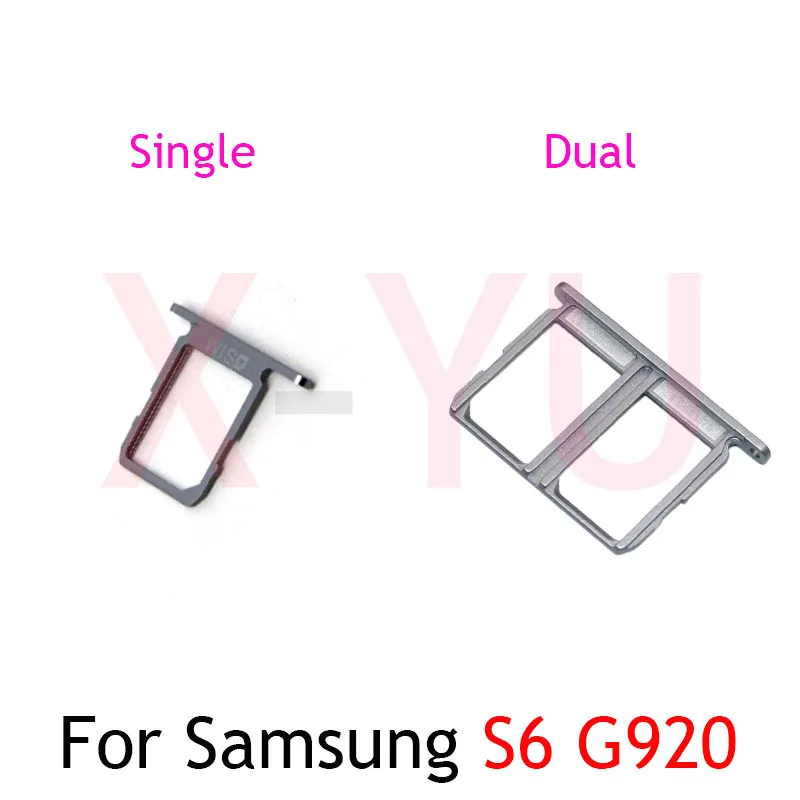 Soporte de bandeja de tarjeta SIM para Samsung Galaxy S6 G920 / S6 Edge G925, adaptador de ranura, piezas de reparación de repuesto, 10 unidades