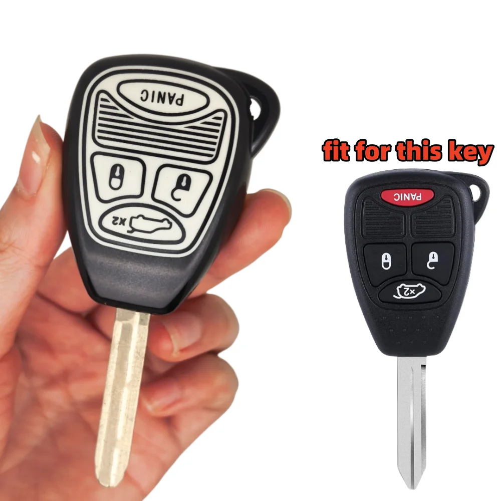 Car Key Case Cover keychain For Jeep Wrangler Compass Patriot Liberty Chrysler 300 PT Dodge JCUV Caliber Nitro view 4