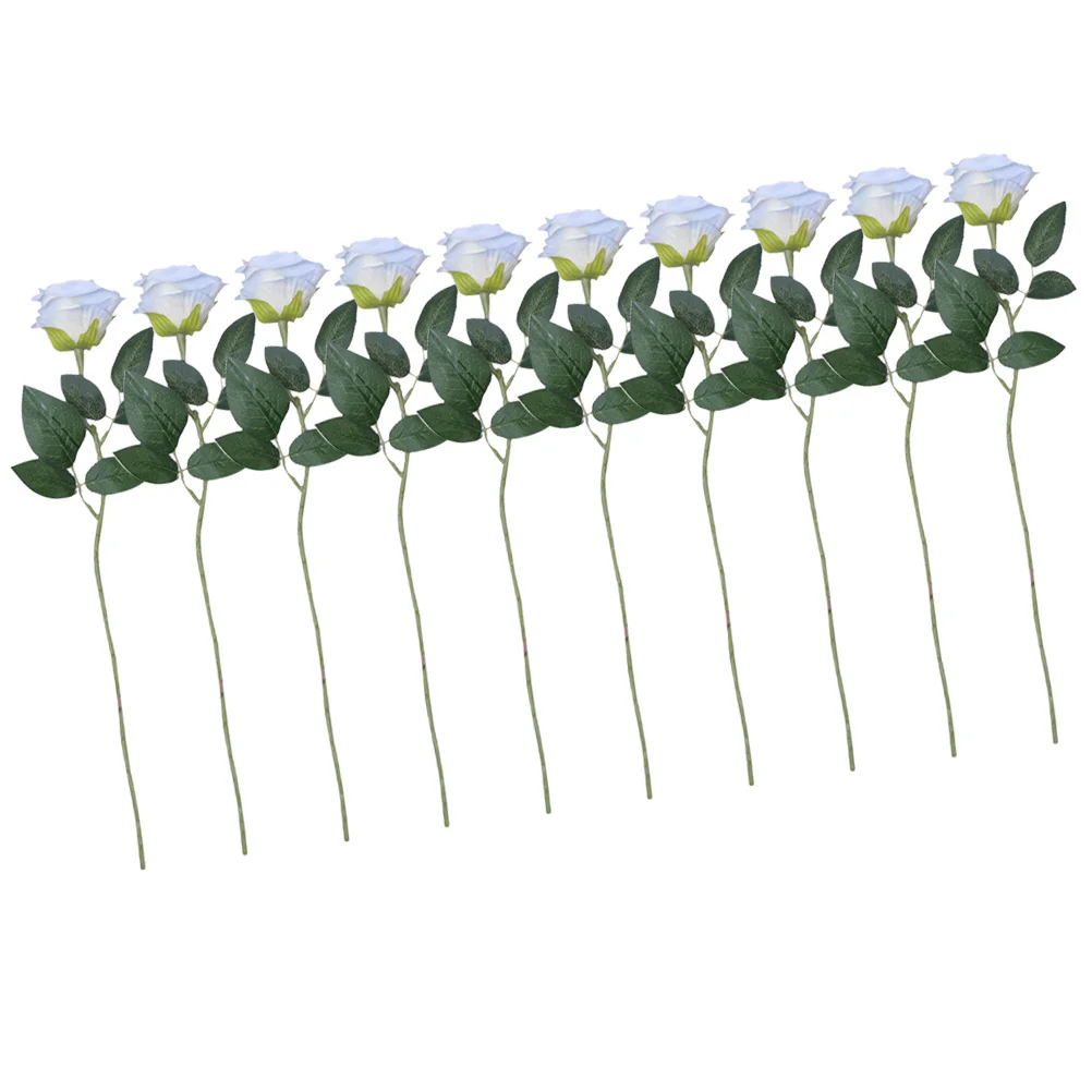 

10Pcs Artificial Rose Flowers Realistic Fake Roses for Wedding Bouquet Photography Props Rustic Home Decor Fake Rose