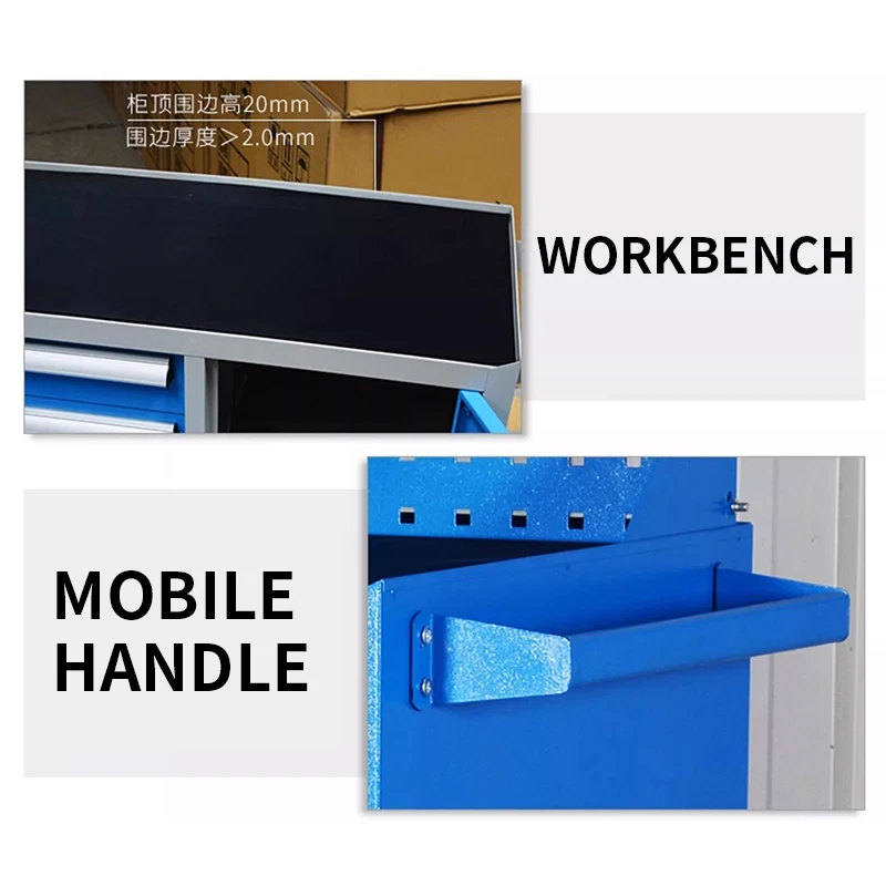 Modular Tool Cabinet Five-Drawer/Single-Door Tool Cabinet With Brake Wheels Industrial-Grade Heavy-Duty Tool Cart(Customized)