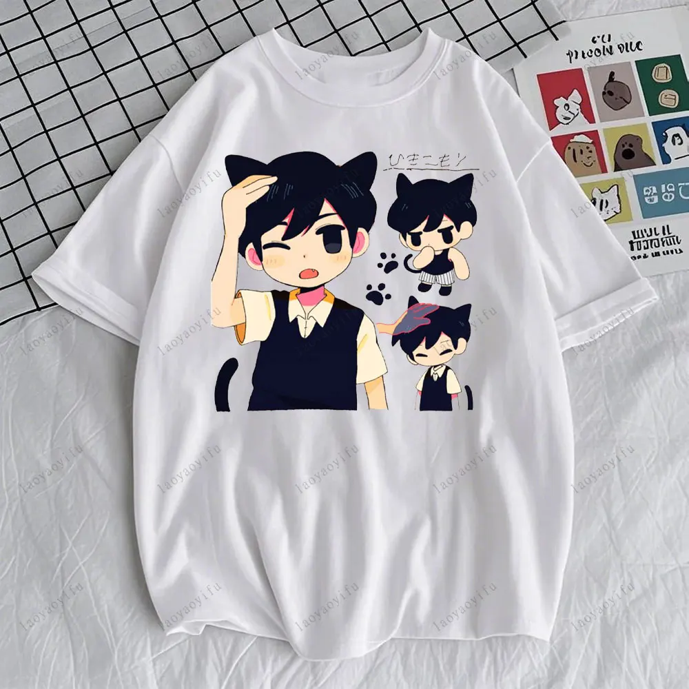 Omori Print Women T-shirt Shirt Harajuku Tops Clothing Aesthetic Clothes Street Fashion Sweatshirt Short Sleeve O-neck T-shirt