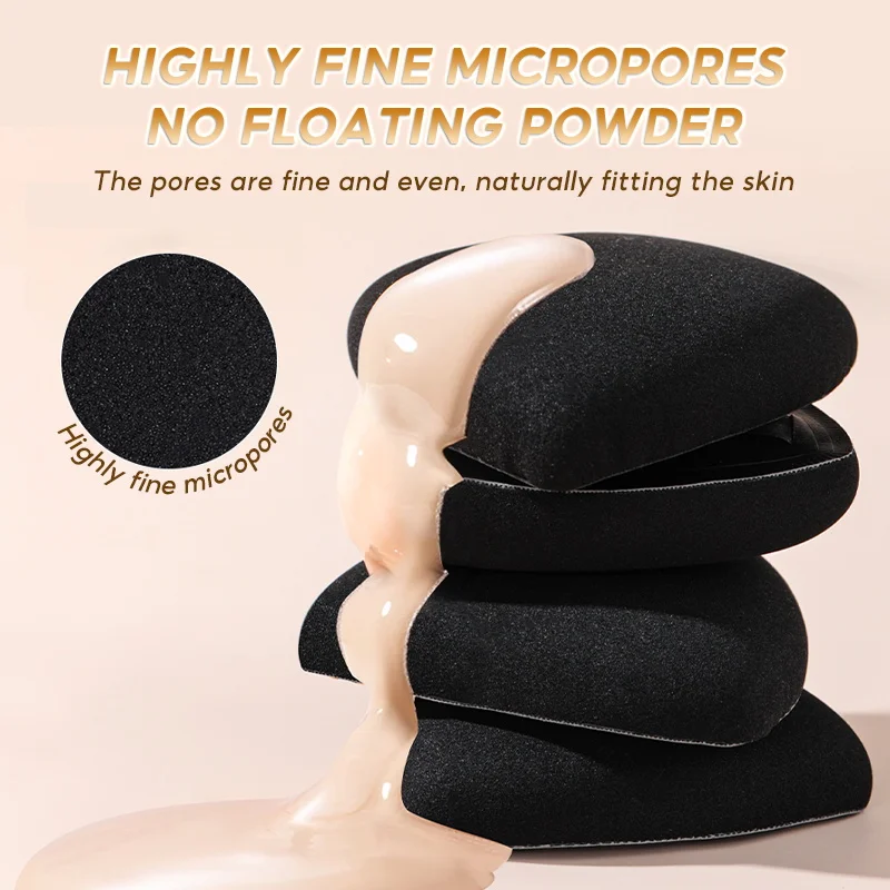 IMAGIC Air Cushion Puff Soft  Concealer Makeup Elastic Marshmallow Cosmetic Foundation Powder Puff Triangle Sponge Black