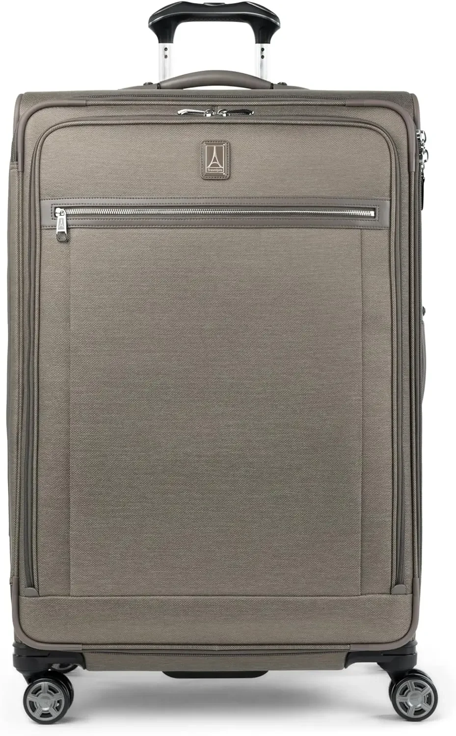 

Soft-sided expandable checked luggage, 8-wheel rotating large luggage, TSA lock, metal sand, 29 inch checked large luggage