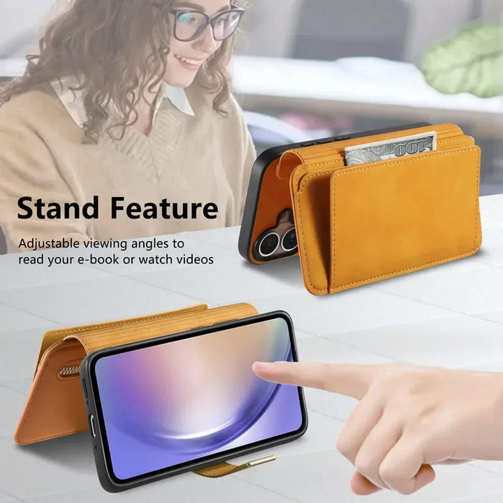 For Oneplus 13 13R 15 5G Case 2In1 Leather Zipper Wallet Funda OnePlus 15R Magnet Back Cover One Plus ACE 5 Pro 6 6T 12R Etui
