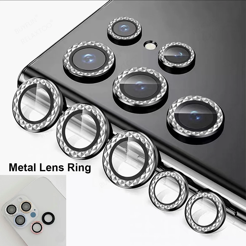 

Fashion Tempered Glass Lens Bling Diamond Camera Protector For iPhone 15 Pro Max 11 14 13 Plus 12 Mini 13pro Luxury Glitter Ring