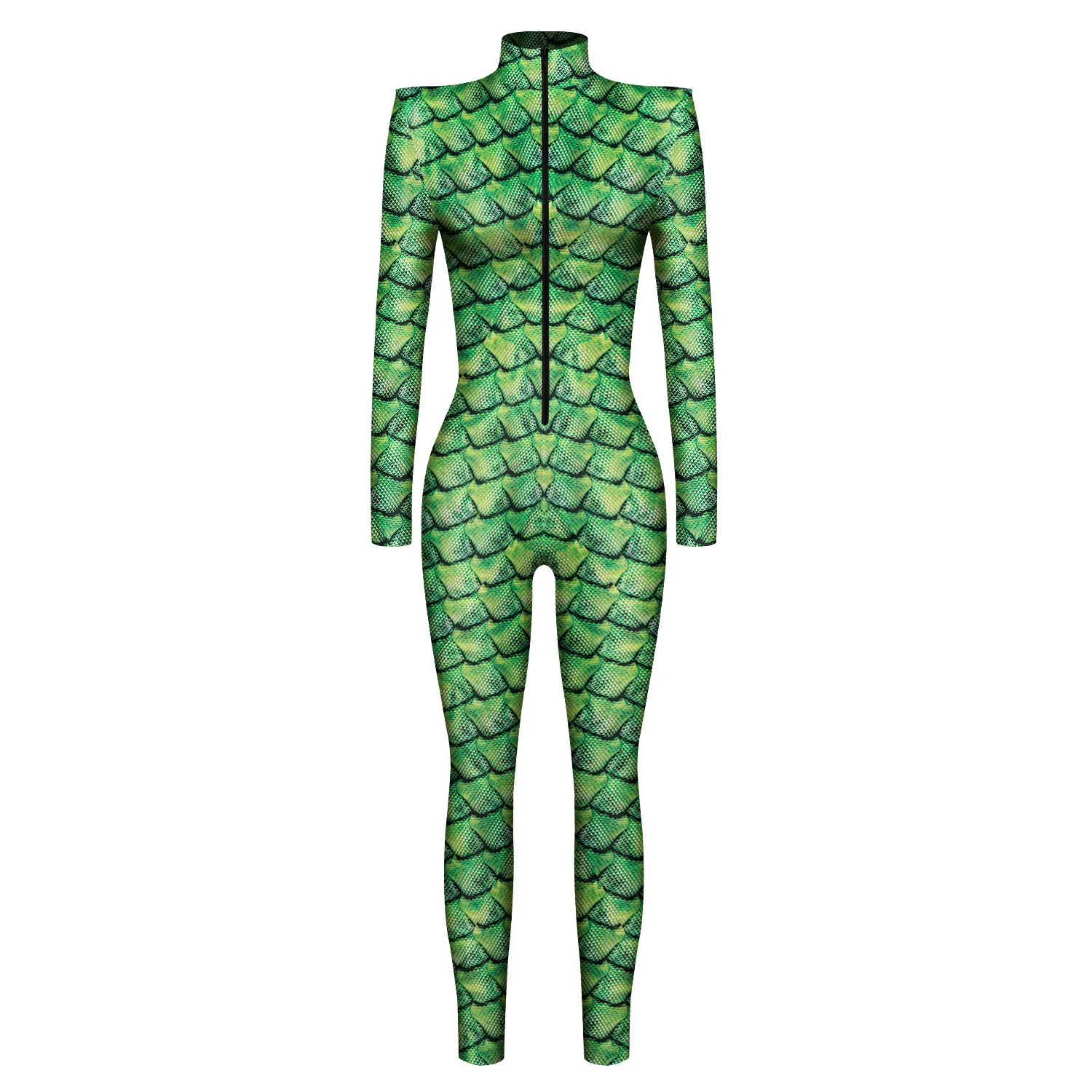 Damen Herren 3D-gedruckter Tier-Schlangen-Python-Schädel Cosplay-Jumpsuit Erwachsenen-Halloween-Cosplay-Zirkus-Radfahrer-Kostüm Karneval-Bodysuit – Detail 7