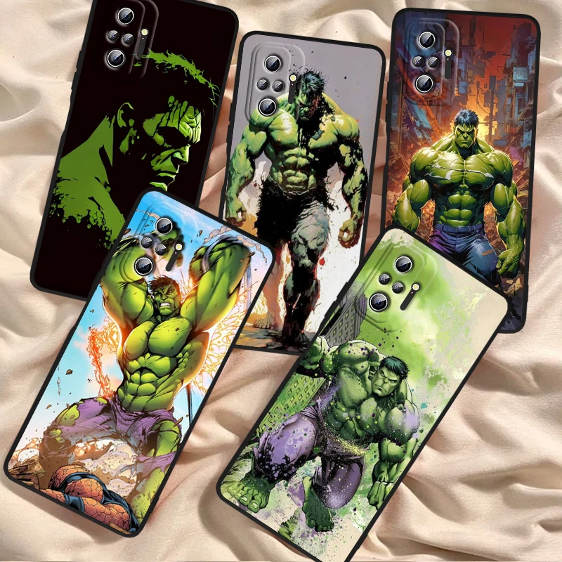 Hulk Marvel Handsome Fashion For Xiaomi Redmi Note 13 12R 12 12S Turbo 11 11T 11S 10 10S Pro Plus 5G Black Back Phone Case