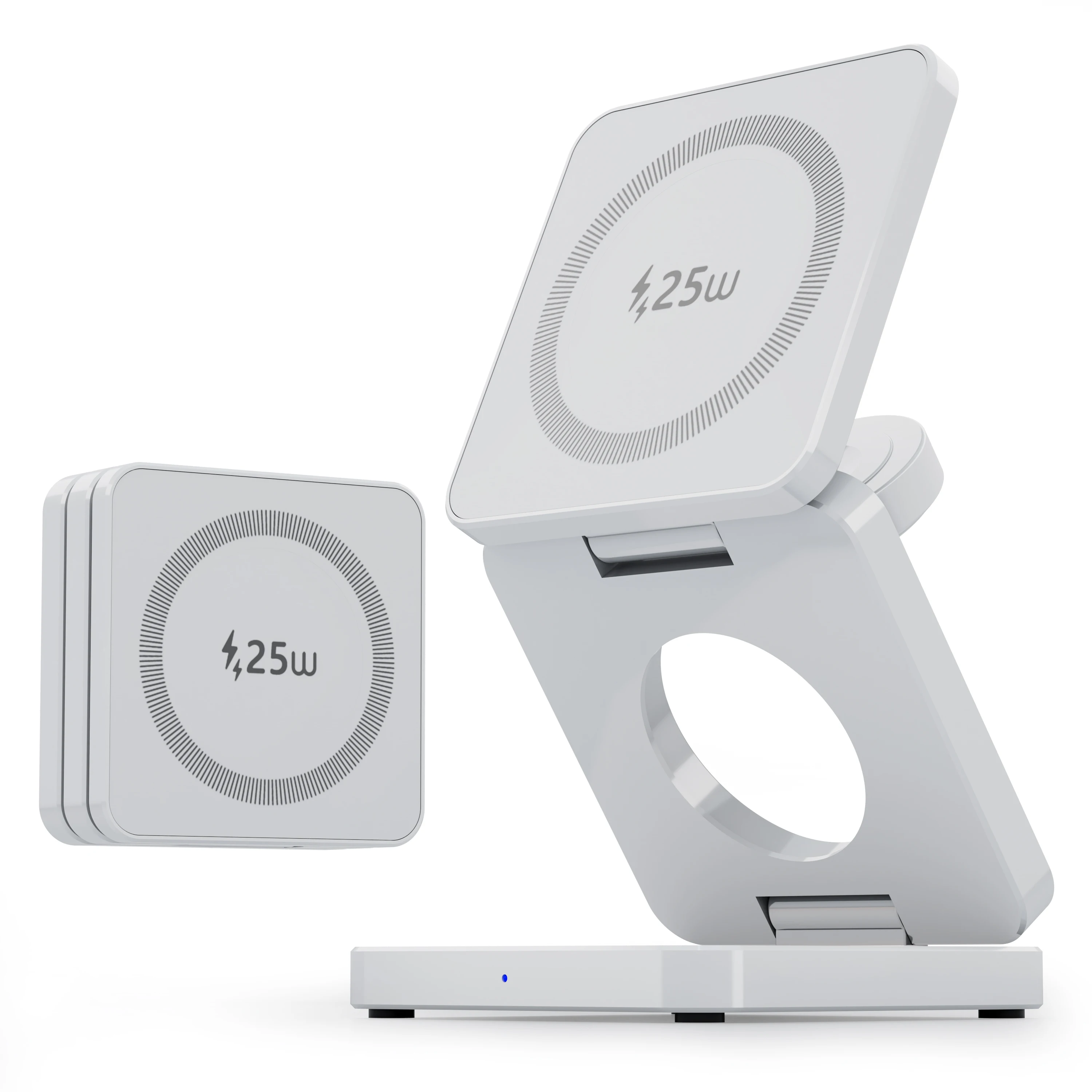 Qi2.2 Magnetisch Draadloos Laadstation Opvouwbaar 3-in-1 voor iPhone 12 ~ 17 Serie AirPods iWatch Draagbare Reislader