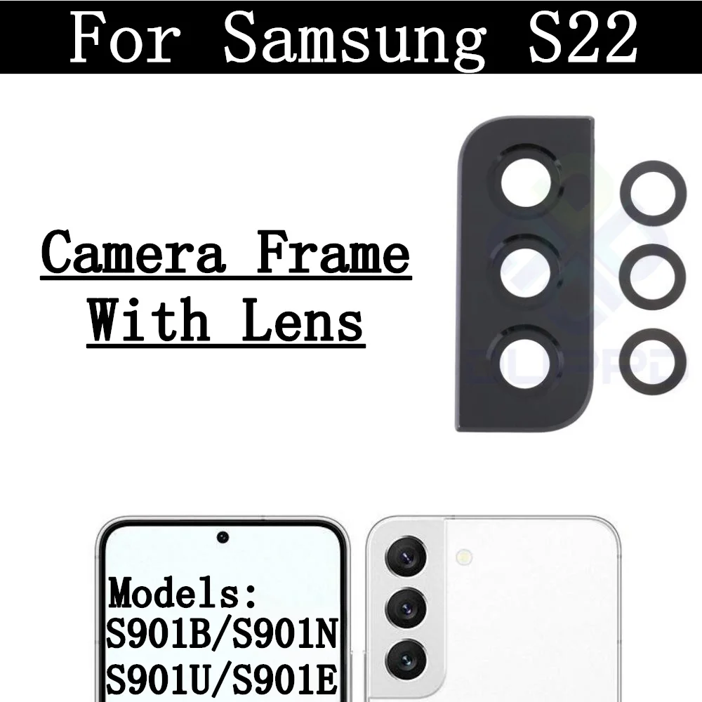 Back Camera Cover Lens For Samsung Galaxy S22 5G SM-S901 Telephoto + Wide + Main Front Rear Camera Module Flex Parts