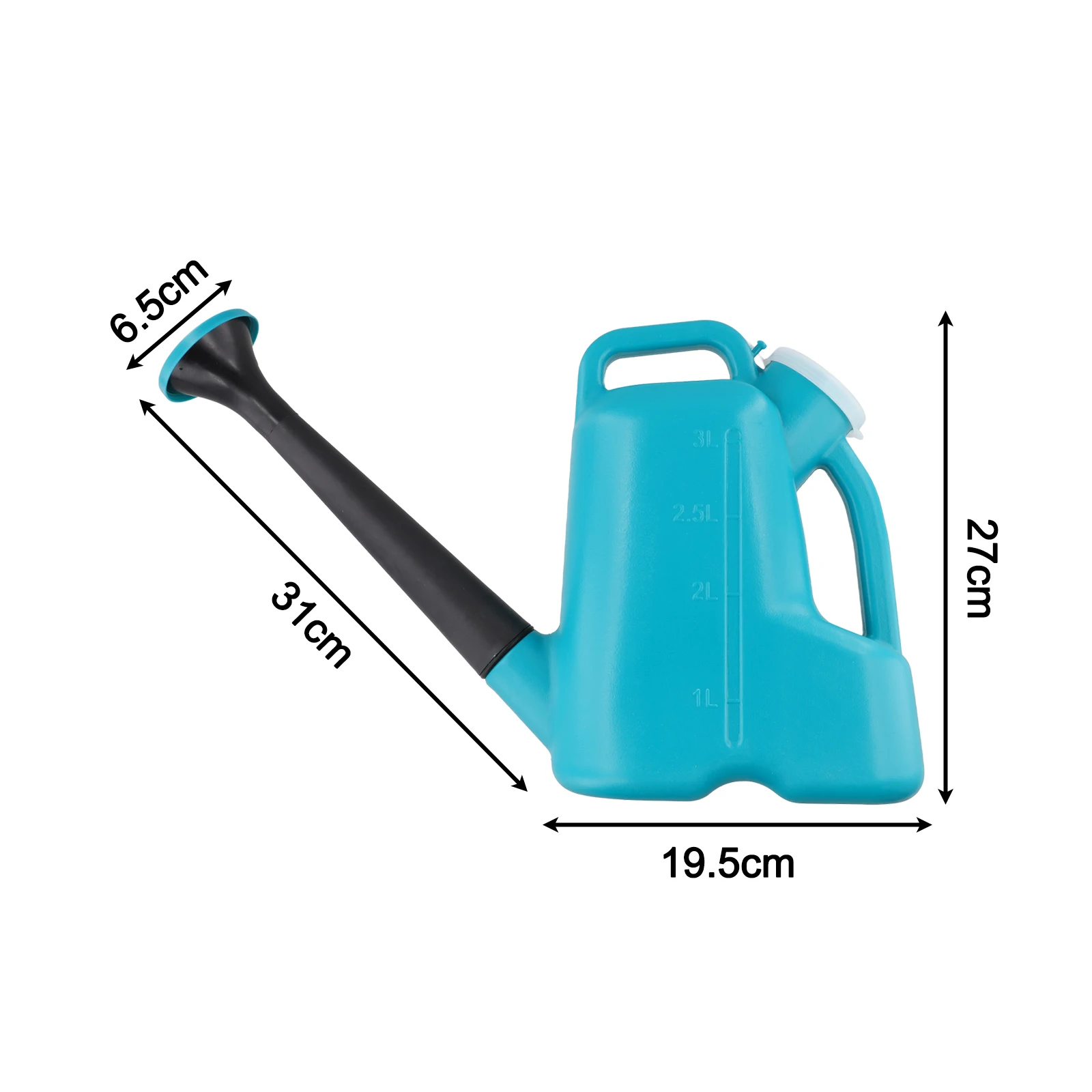 19.5*27cm Gardening Watering Can Large Capacity Kettle 3 Liter Capacity Dust Prevention Lid Indoor Outdoor Use