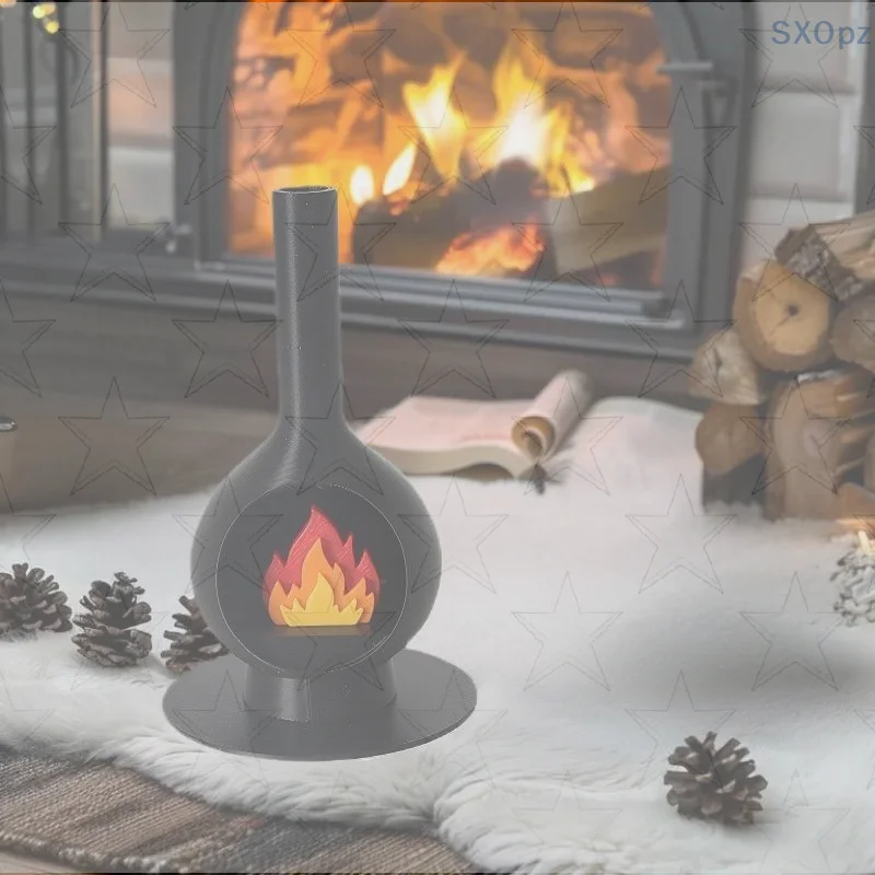 1/12 Miniature Dollhouse Fireplace Chimney for Christmas Display, Dollhouse Decor and Small Landscape Accessory