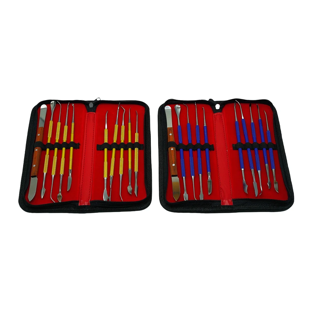 6/10Pcs/Set Dental Wax Carving Tools Stainless Steel Blue Golden Color Denture Model Sculpting Wax Shaping Dentist Clinic Kit