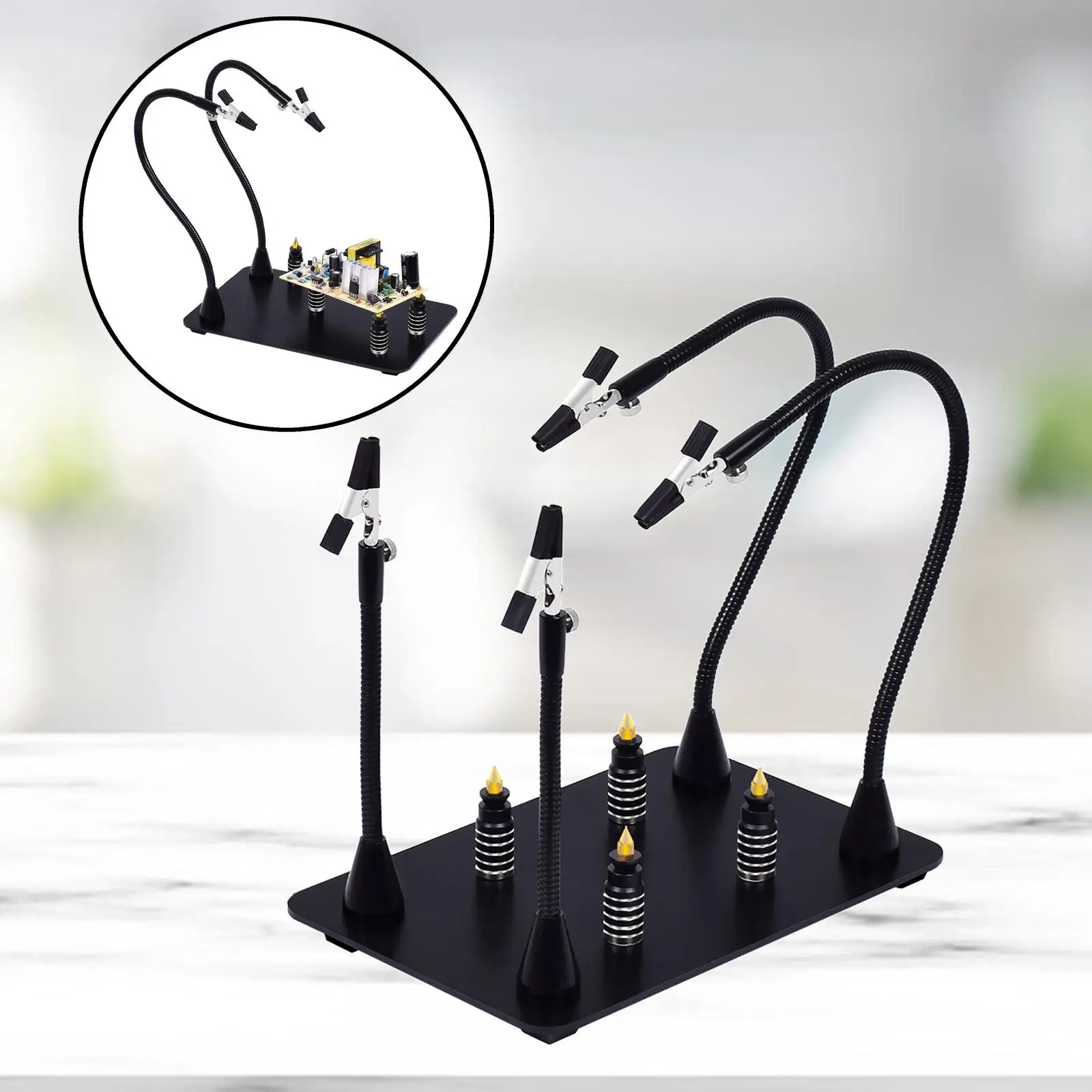 Soldering Helping Hands Third Hand Alligator Clip Holder Magnetic Base Flexible Arms for Circuit Board Soldering Station Craft