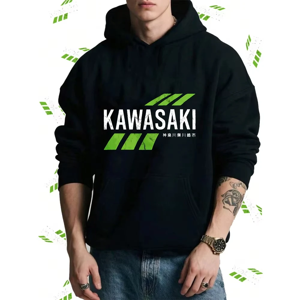 

Популярная модная толстовка Kawasaki Racing Sport для взрослых, унисекс, уличная одежда, с капюшоном, для мотоциклистов, свитшоты, пуловеры, спортивный костюм
