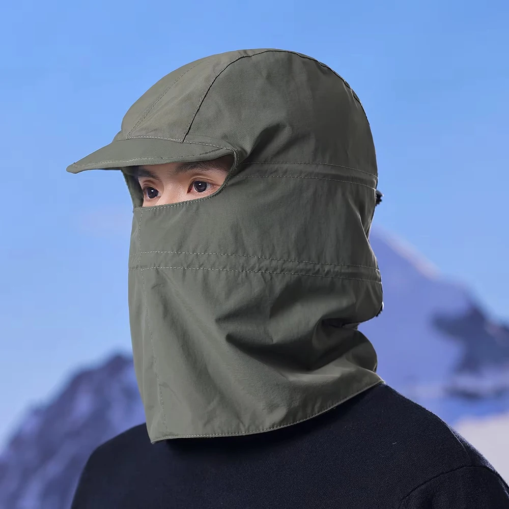 Winterfietshoeden Warme hoes Uit één geïntegreerde hoodie Gezichtsmasker Caps Verstelbare waterdichte winddichte hoed Gelaatsscherm Nekbeschermer