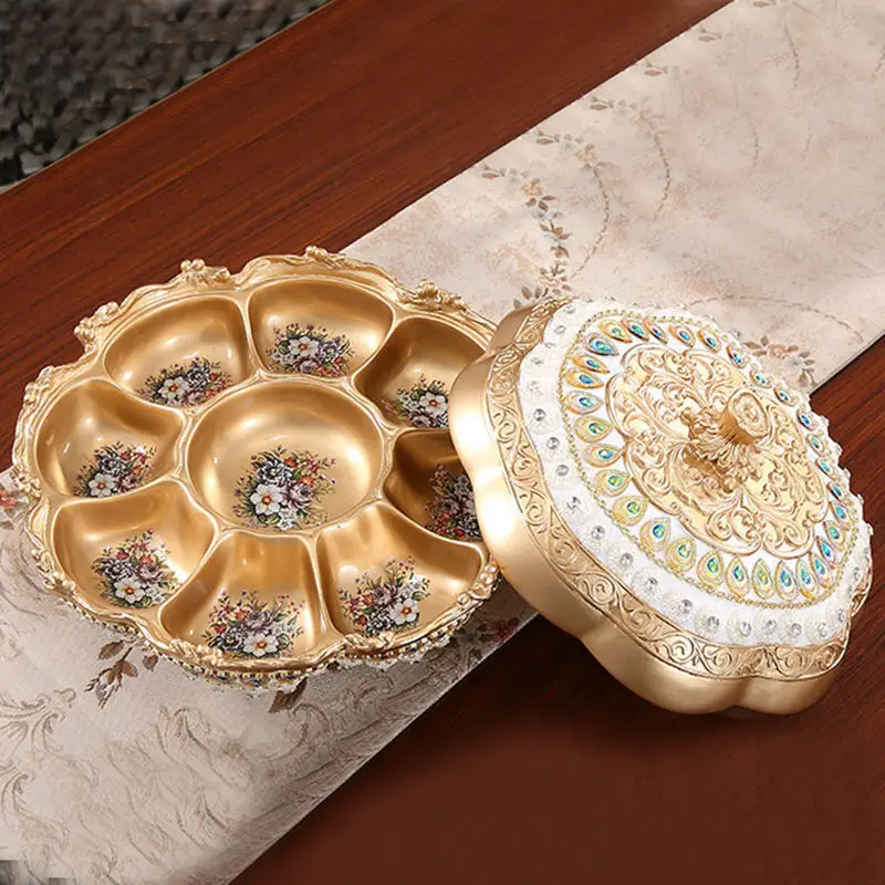 

European fruit plate, luxury with diamonds for home use, living room coffee table ornament