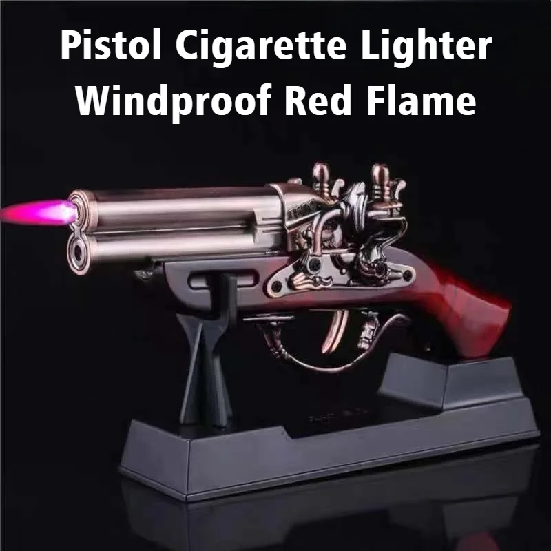 جديد بندقية نموذج أخف يندبروف لهب مفتوح المعادن السيجار الشاعل زخرفة باردة الأحمر النار ولاعات السجائر وملحقات التدخين