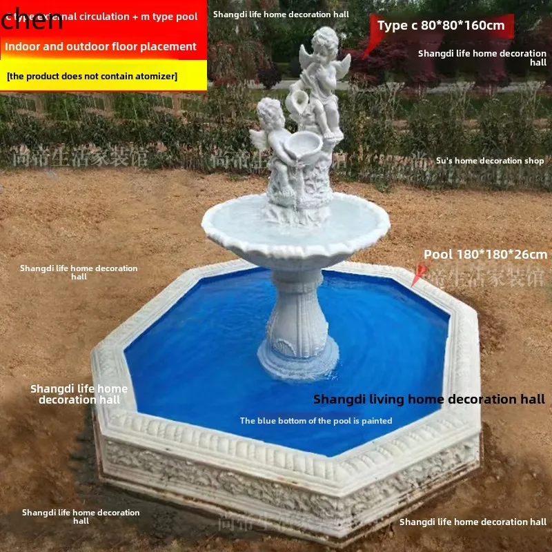CZ fountain sculpture courtyard villa hotel garden self-circulation lucky fish pond floor ornament