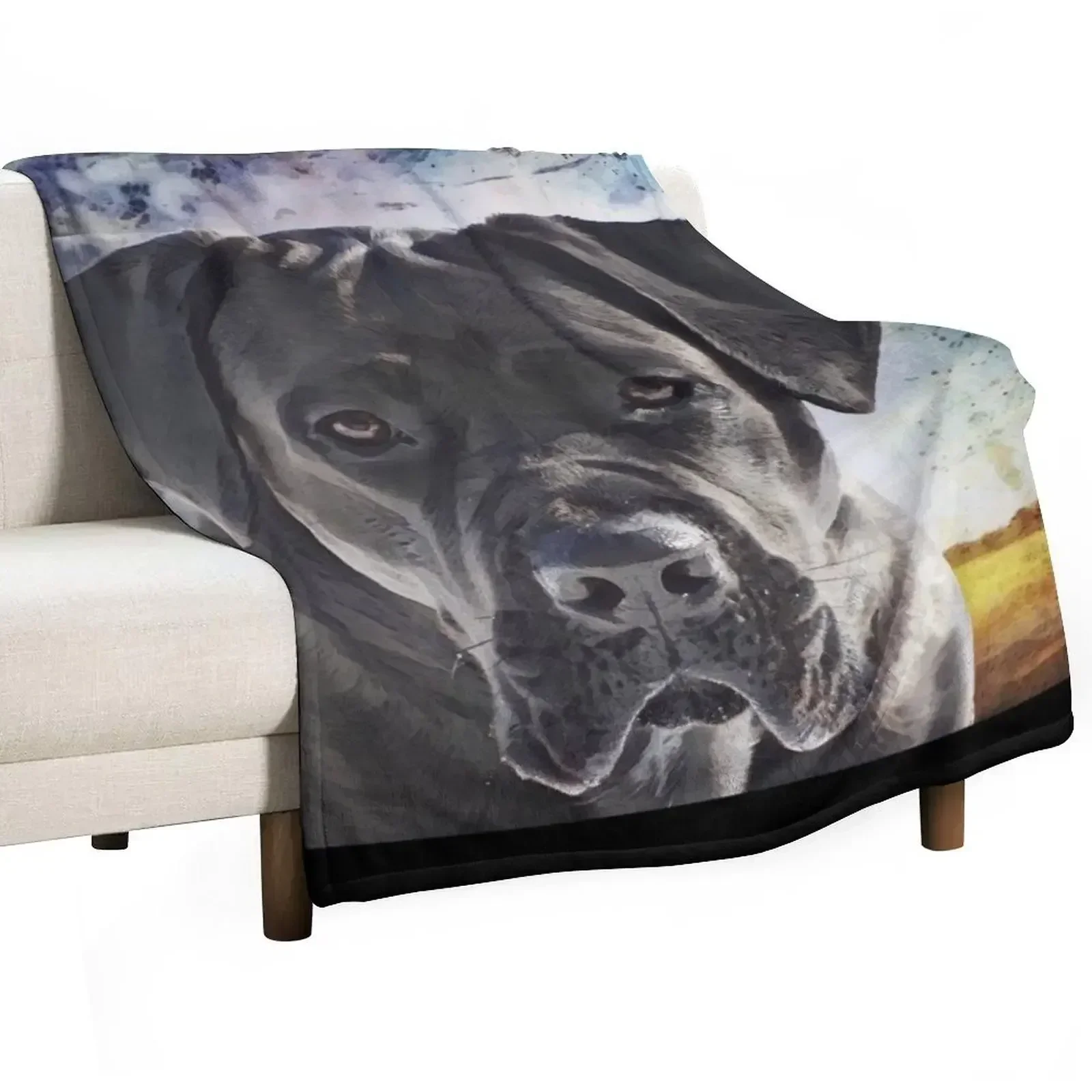 

Cane Corso With Floppy Ears Throw Blanket Luxury Thicken valentine gift ideas Bed linens Blankets