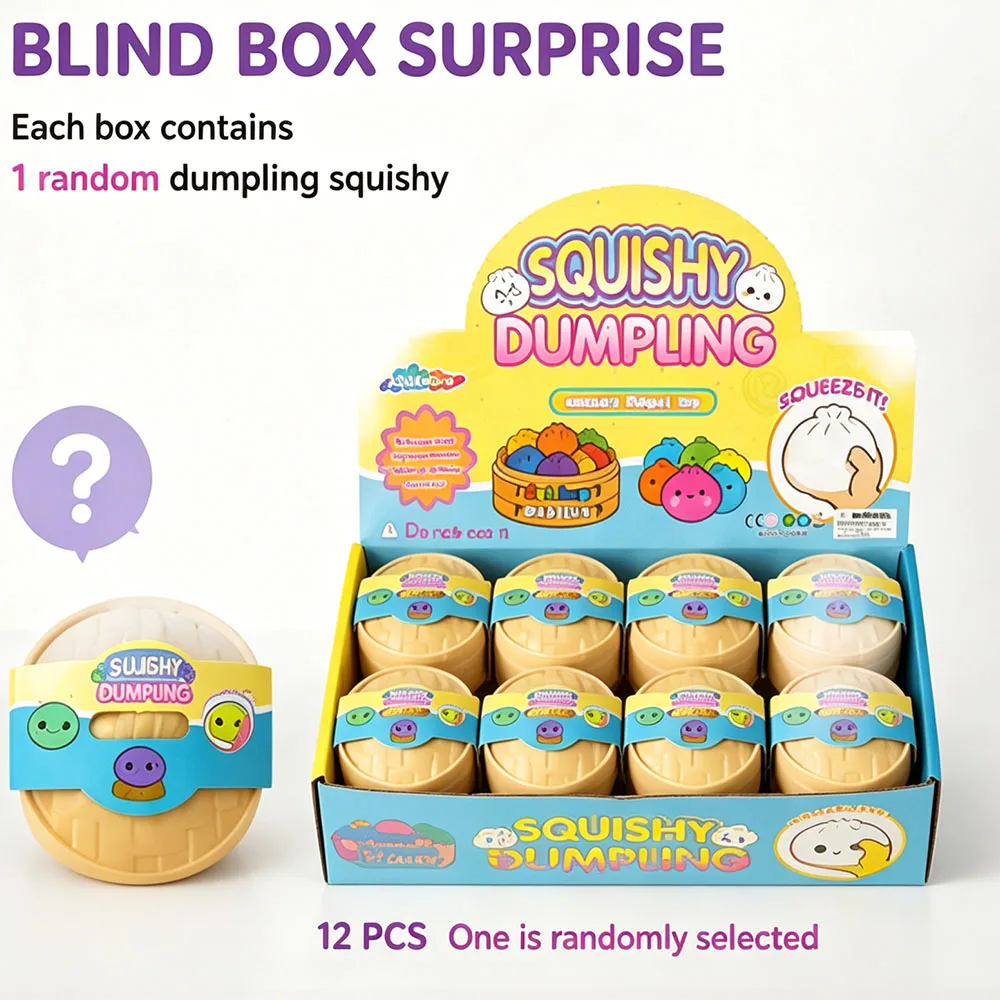 2026 Trendy Mystery Blind Box Simulated Steamed Bun Squishy Slow Rising Squeeze Anti Stress Portable Desk Accessory Gift view 6
