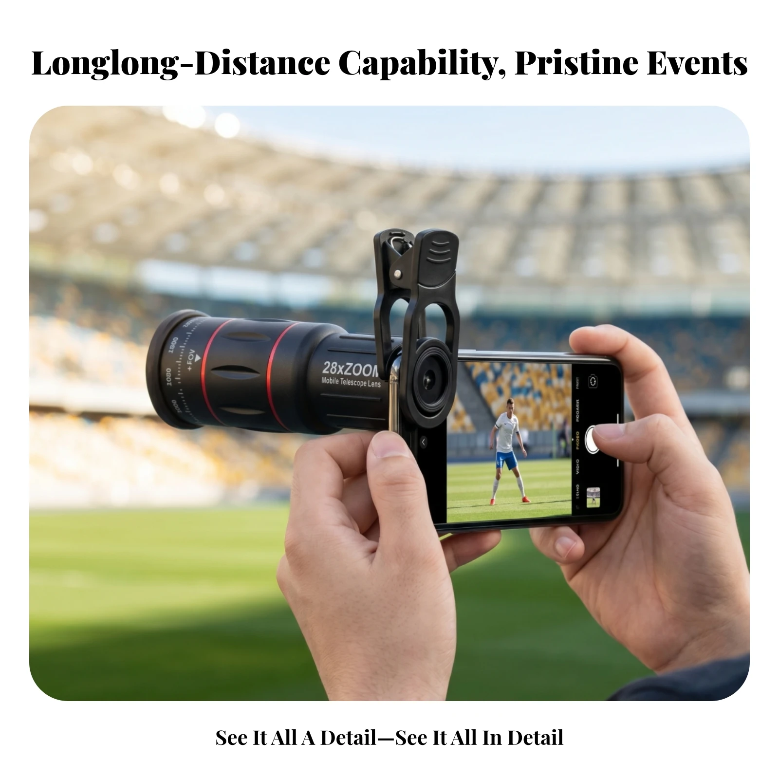 Phone Telephoto Lens Kit High Magnification 28x Zoom Lens Kit Mobile Accessory Tripod Use Optical Glass,Telephoto Camera Lens view 4
