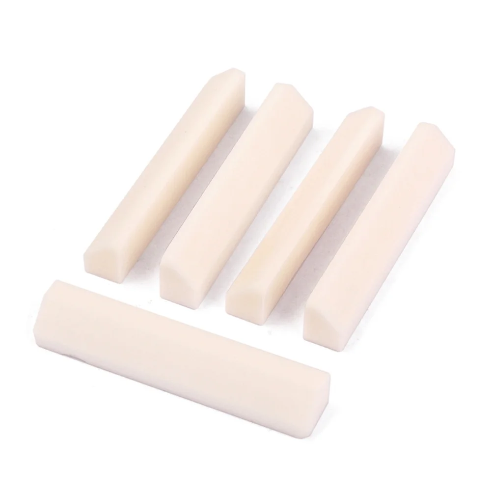 

5pcs DIY Hard Buffalo Bone Blank Saddle Irregular Nut for Accoustic Guitar Ukulele Banjo String Instrument