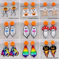Horror Halloween Acrylic Earrings Ghost Pumpkin Trick or Treat  Horror Call Earrings for Women Birthday Jewelry Gift