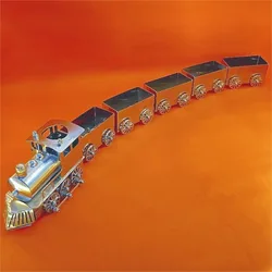 Stainless steel, steam train model, alloy train, train track, children's toys, handmade, extra long retro train