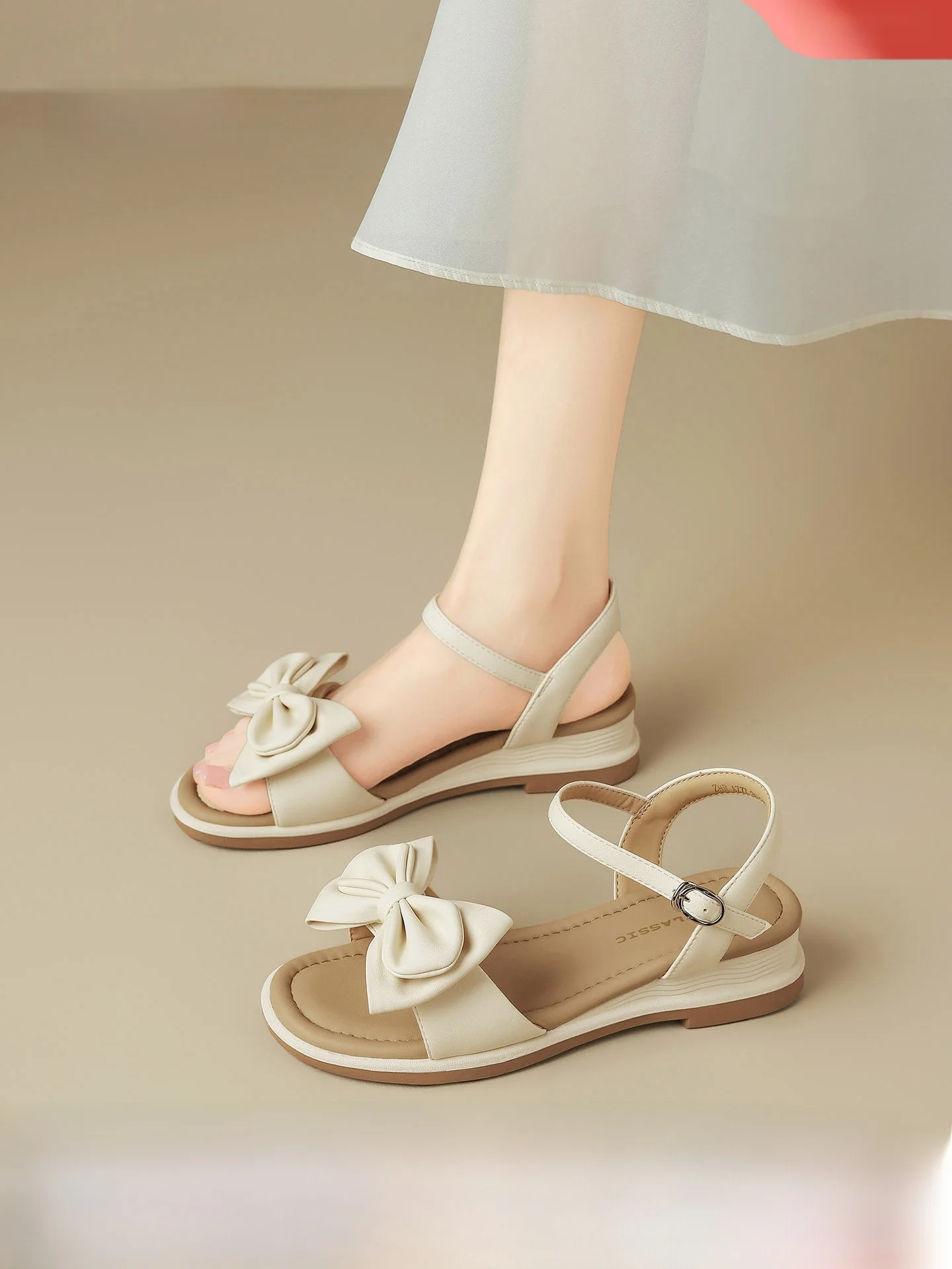 Sandalias Planas ZHR para Mujer, Verano 2026, con Bonito Lazo de Mariposa, Tira en T, Tacón de Cuña, Suela de Goma Antidesliz...