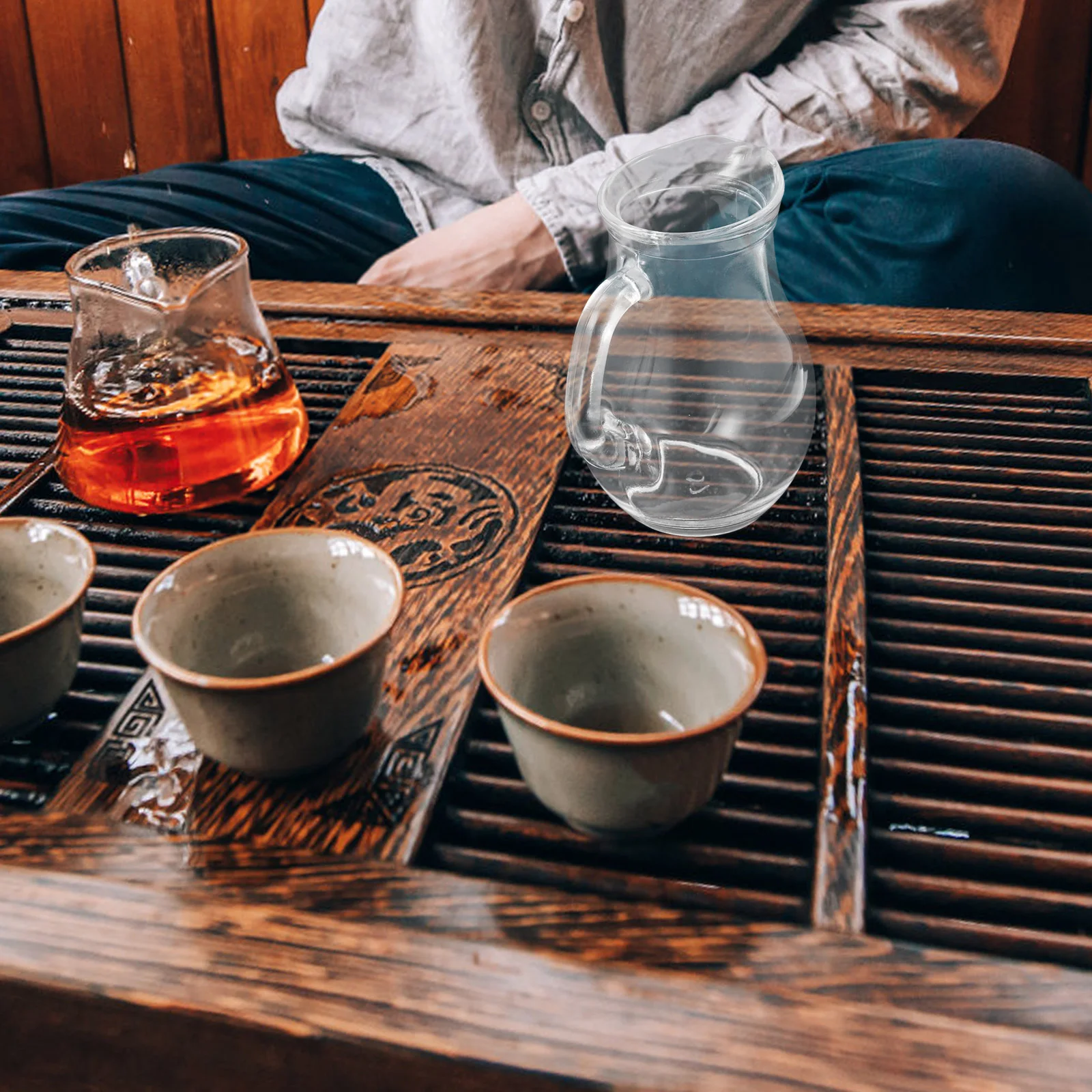 

Glass Milk Pitcher 500Ml Clear Transparent Handle Design for Coffee Creamer Foaming Sauce Juice Serving Household Kitchen Use