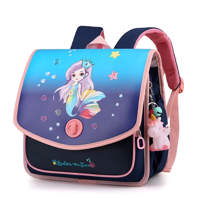 2024 New Kids Cartoon School Bag For Girls Backpacks Grades 1-3 Primary Student Children Waterproof Hasp Schoolbag