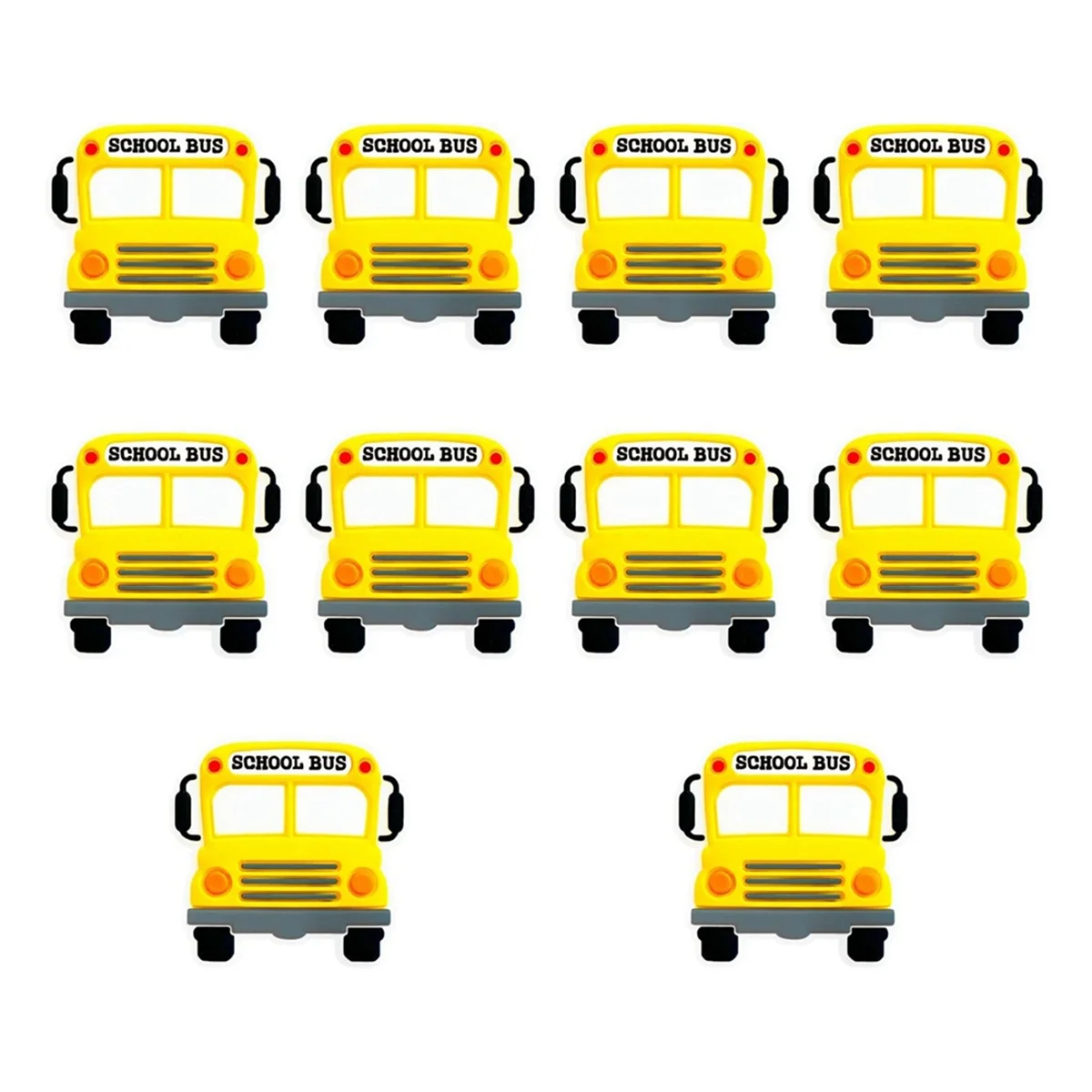 10 Stuks Siliconen Auto Kralen Siliconen Focal Kralen Schoolbus Vormige Kralen Focal Kralen Voor Pennen Platte Losse Spacer Kralen