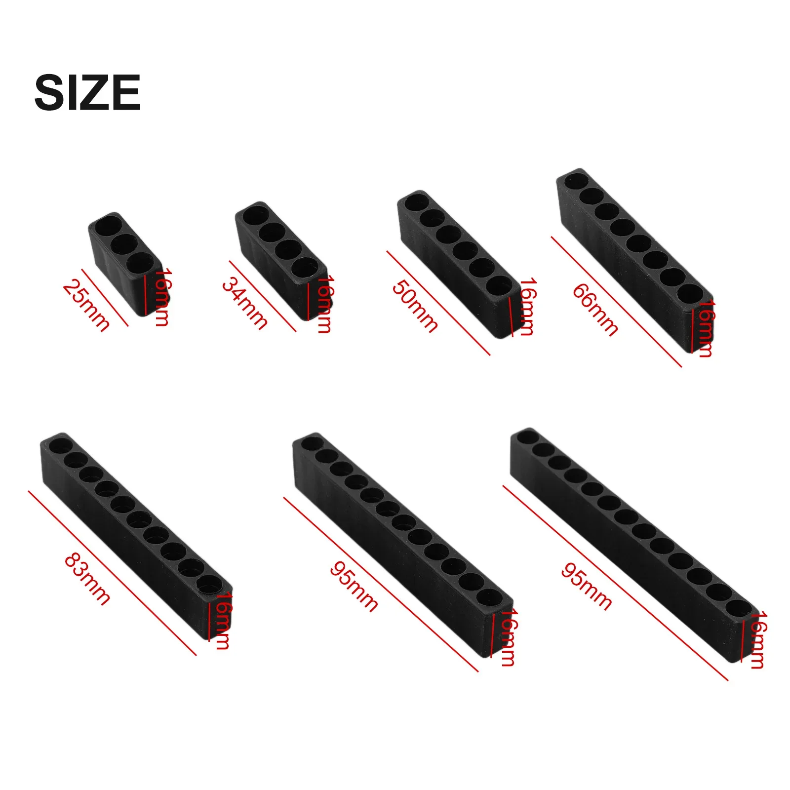 7pcs Screwdriver Bit Holders 3-13 Holes Bit Holder Plastic Screwdriver Storage Soft Rubber Organizer Head Drill Bit Stand Case