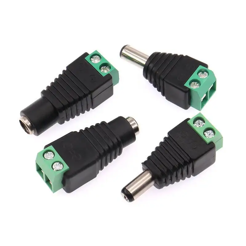 2 Stück DC5.5*2.5/2.1mm Adapter DC-Stromstecker Männlich Weiblich Überwachungskamera Lötfreie Buchse – Detail 4