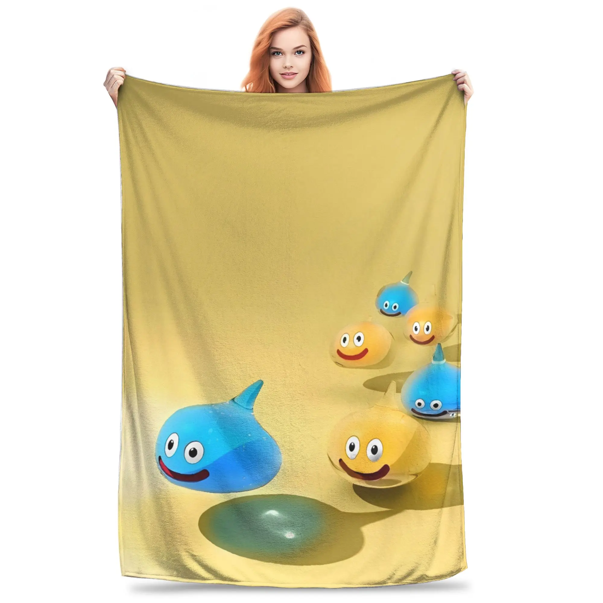D-Dragon Quest Slime Blanket  Soft Warm Fashion Plush Throw Blanket For Kids Adult Home Decor Flannel Bedspread Bed Cover