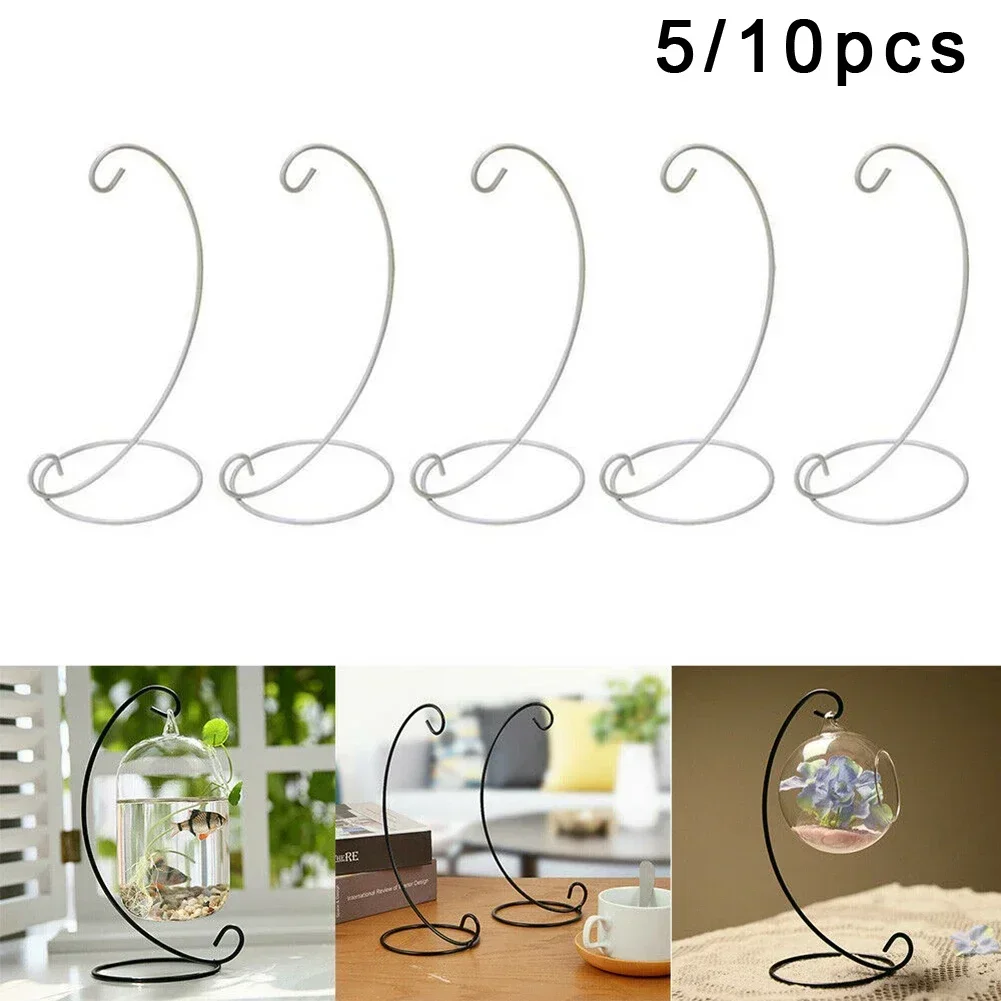 5/10pcs Home Decor Bauble Holder Stand Iron Stand Plant Micro Landscape Hanging Supporter For Bedroom Decor Garden Ornament