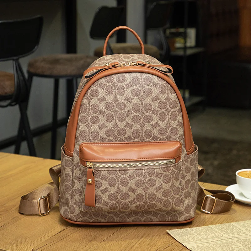 

2025 Minimalist Stylish Backpack for Women - Retro Print, Large Capacity, Commuter & College Versatile