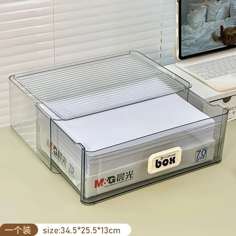 A4 紙収納ボックスデスクトップ印刷用紙テスト用紙引き出しアクリルオフィス文書透明棚