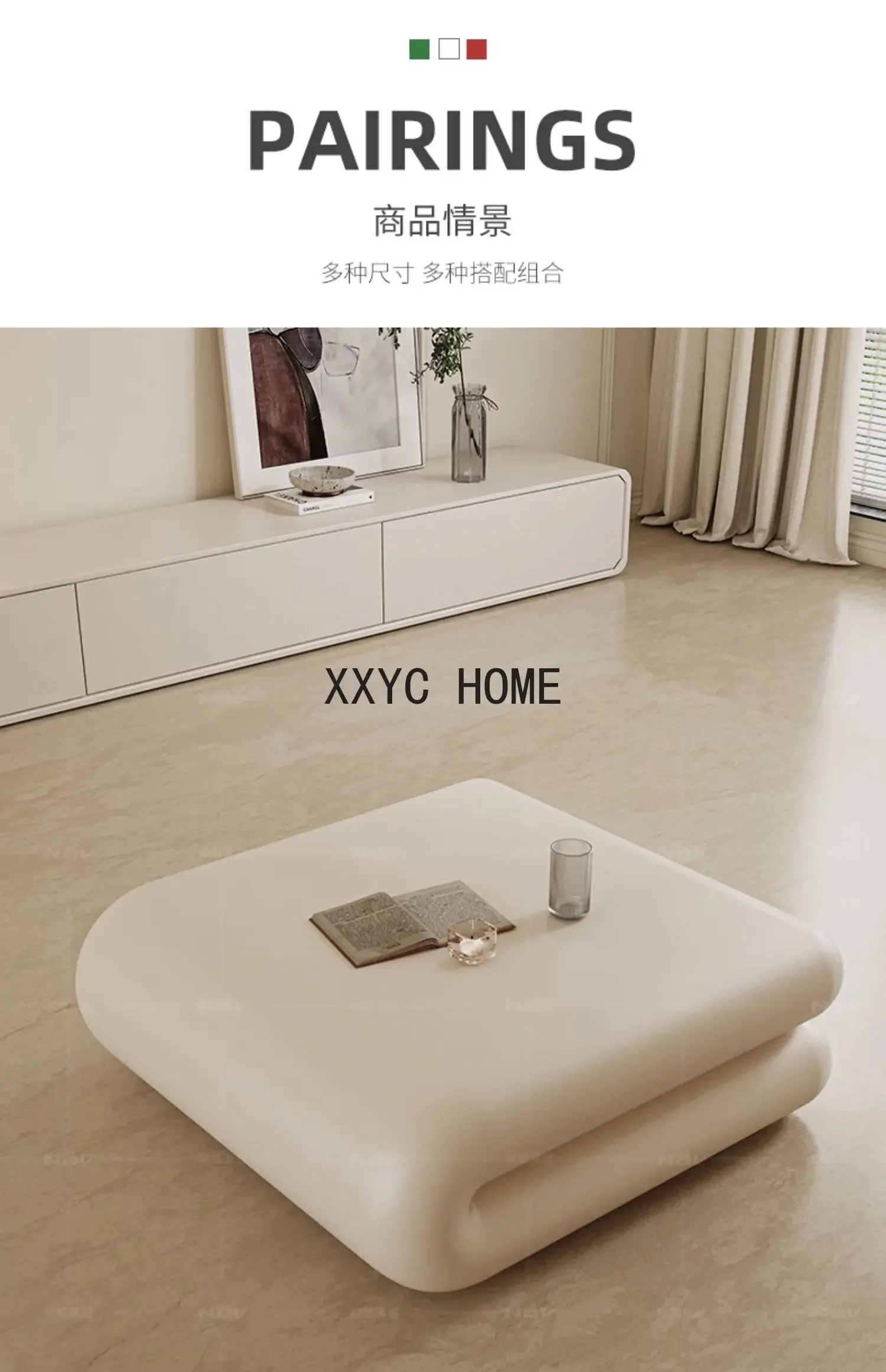 

Book Tea Table French Cream Style Living Room Home Shaped Tea Table