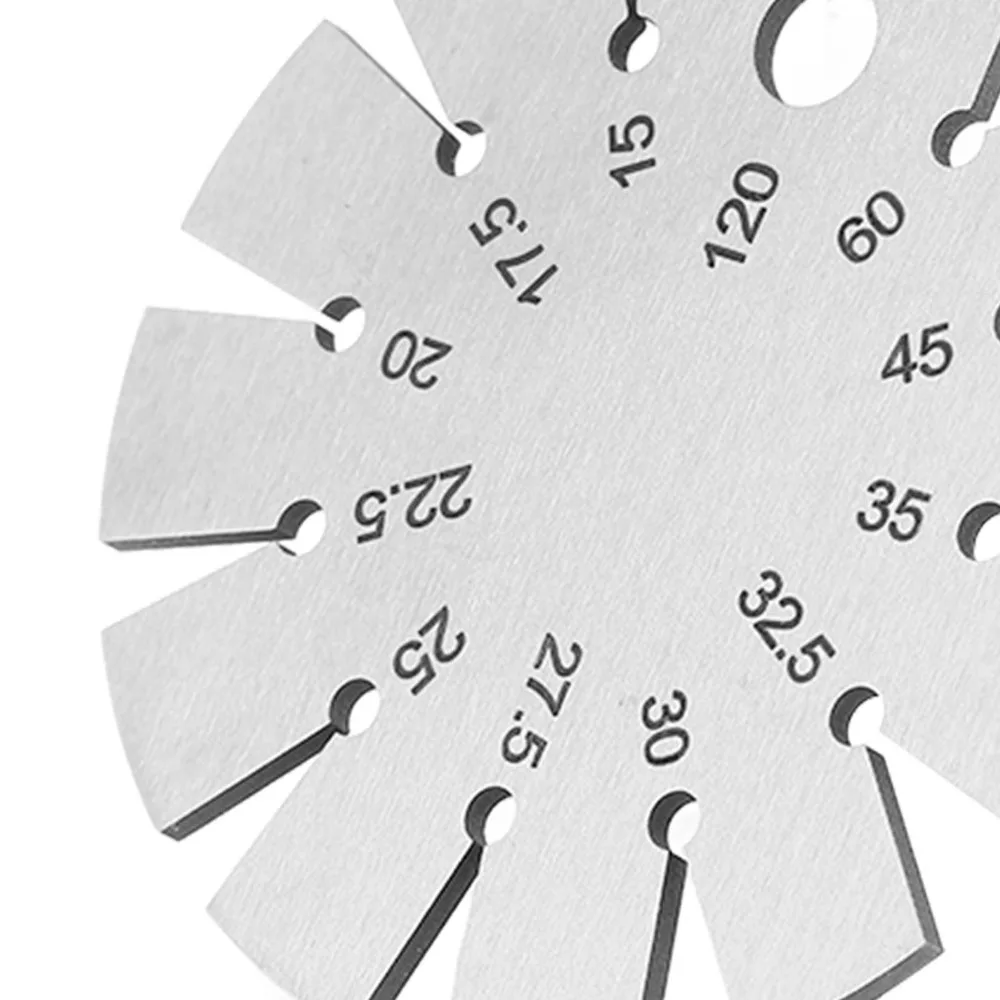 Stainless Steel Bevel Angle Gauge 70mm Diameter 15-120 Degree Range Axe Angle Gauge Includes Storage Box Brushed Silver Finish