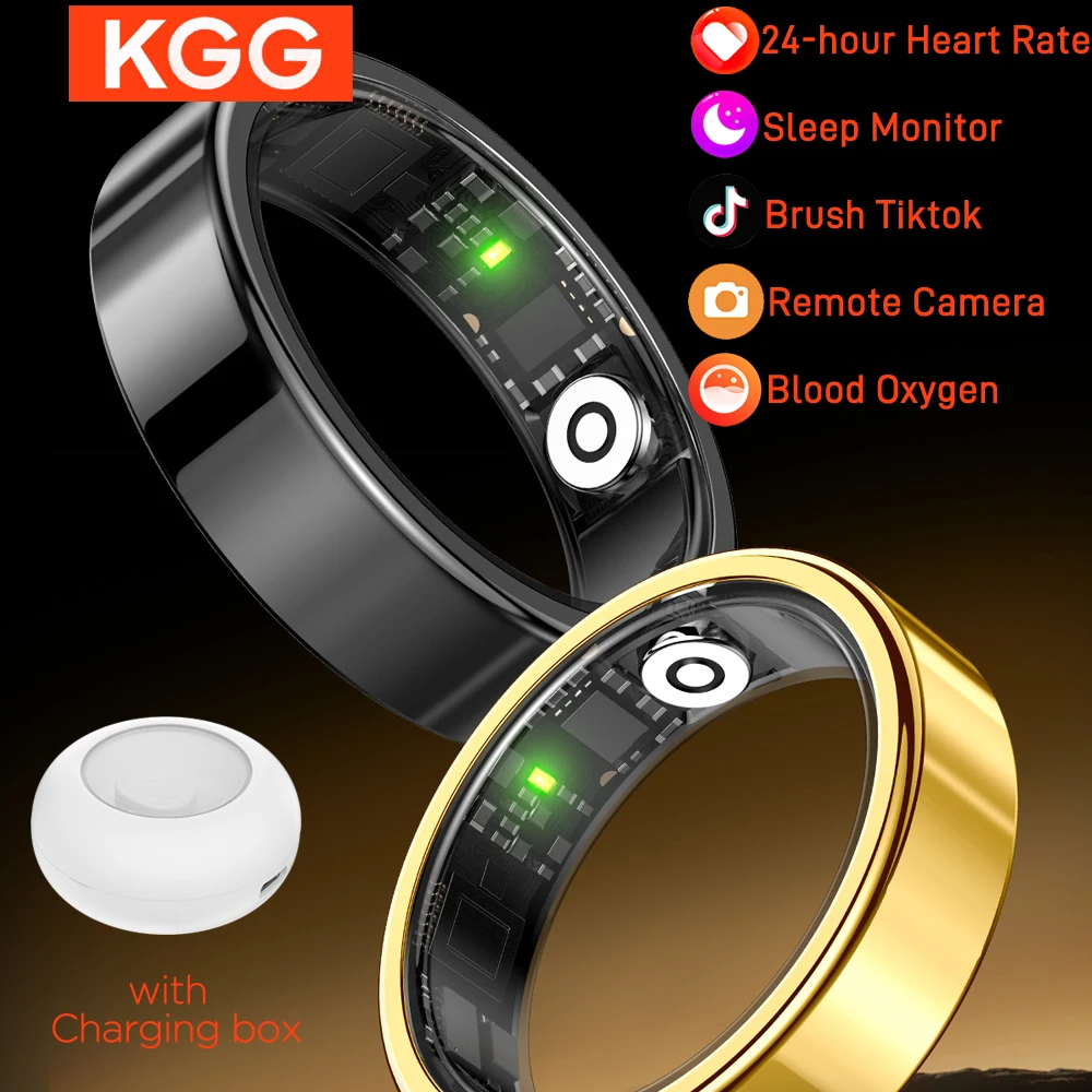 

SR09 Smart Ring Bluetooth 5.1 5ATM Waterproof IP68 Waterproof Heart Rate and Blood Oxygen Monitor For Android IOS Men Women