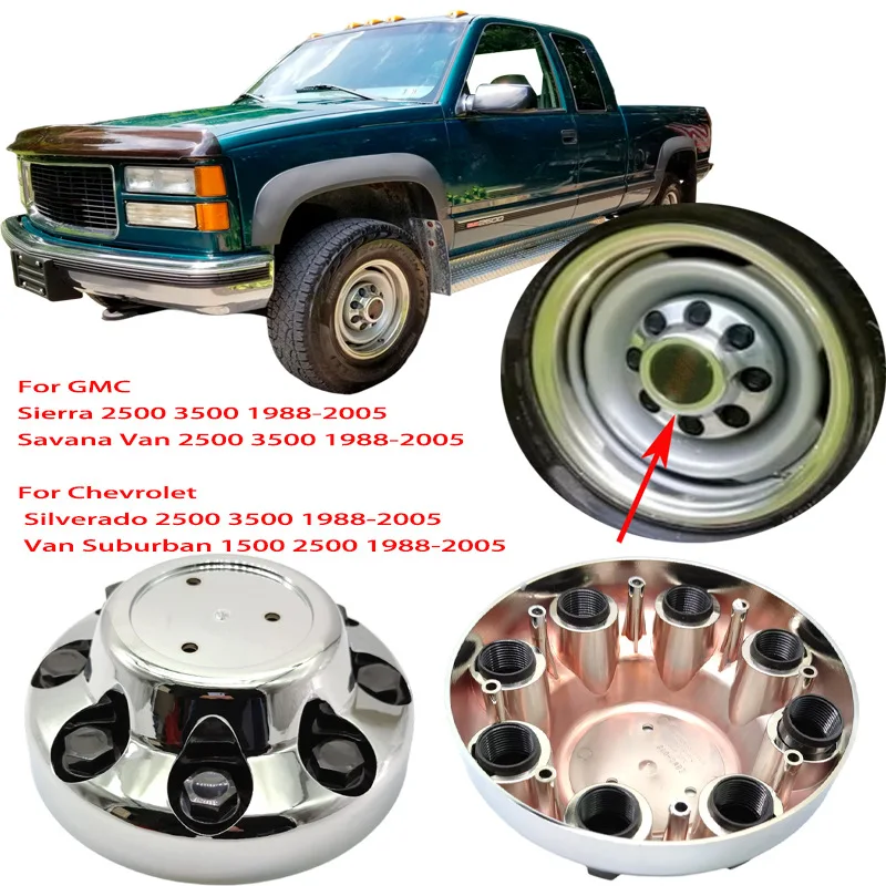 Car Chrome Wheel Rim Center Hub Caps Fit For Chevrolet Silverado GMC Sierra Savana Van Replacement Hub Cover