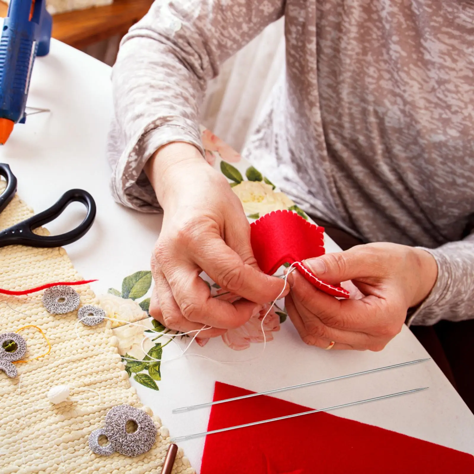 20 Stück Nähmaschine Innen arbeit Nadeln Stifte Big Eye Stitching Schmuck Herstellung Garn